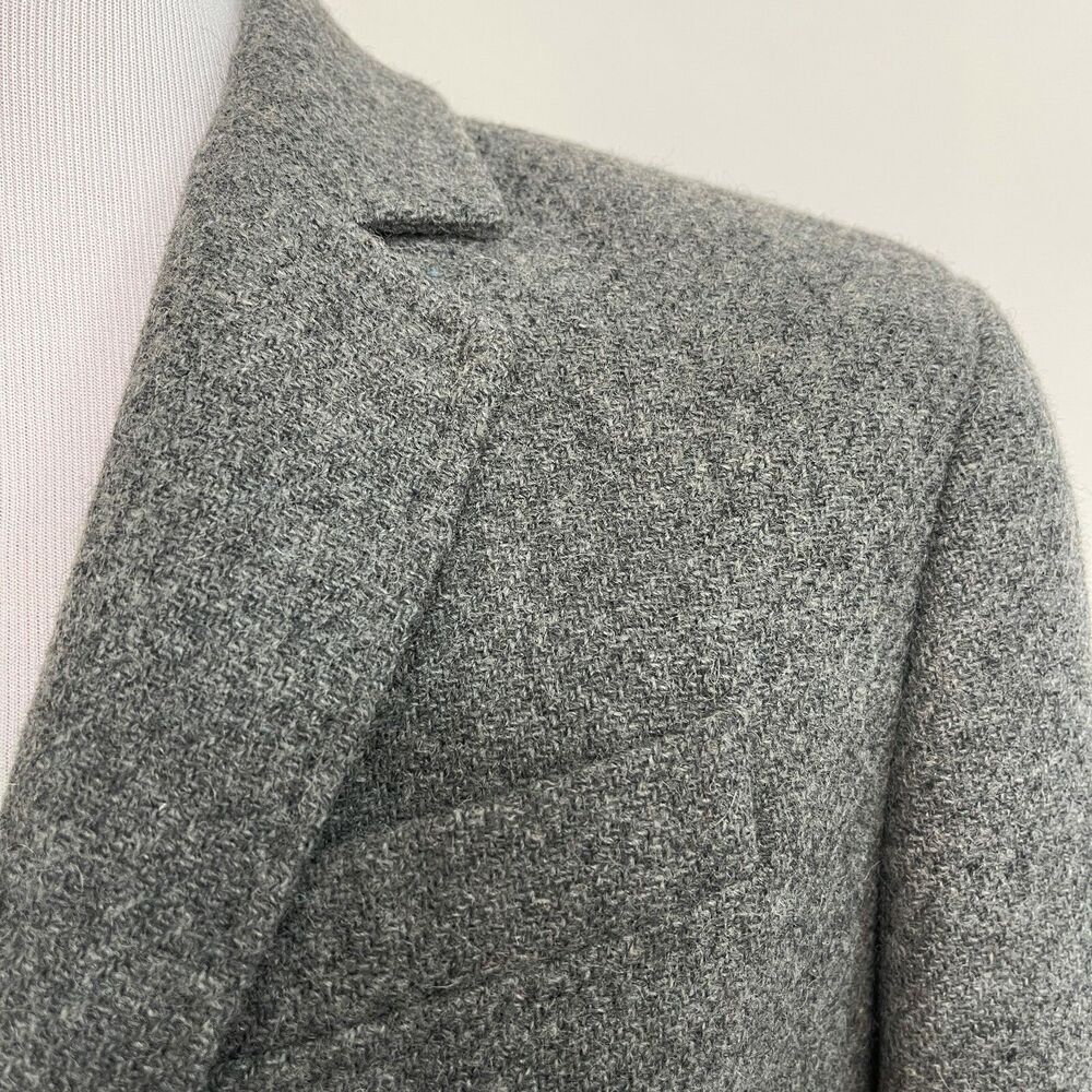 Lands' End Women's Blazer 10 Gray Wool Mohair Blend Lined - Picture 2 of 10